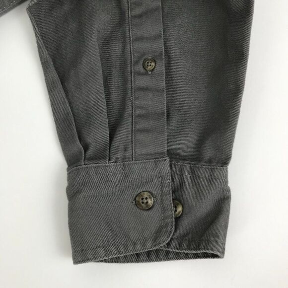 Redhead Button Down Shirt Men's XL Gray Long Sleeve 100% Cotton Pockets Twill - Picture 5 of 9